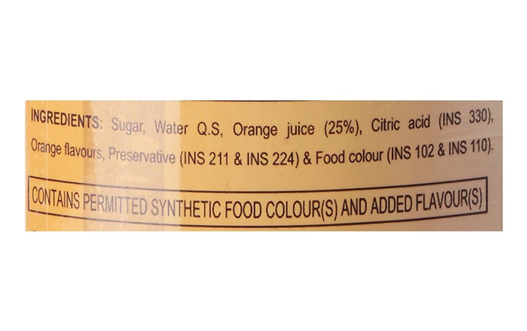 Patanjali Orange Squash    Bottle  750 millilitre